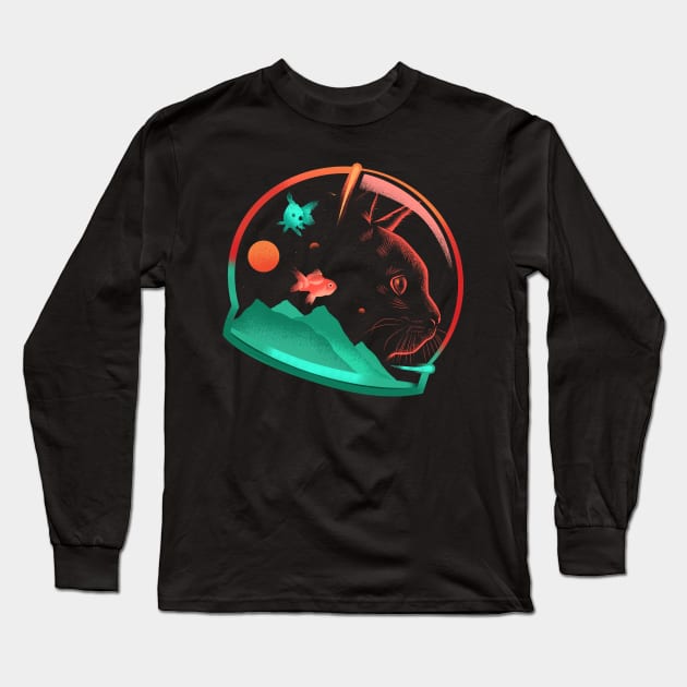 Astrocat - Cat and Space Long Sleeve T-Shirt by Sachpica